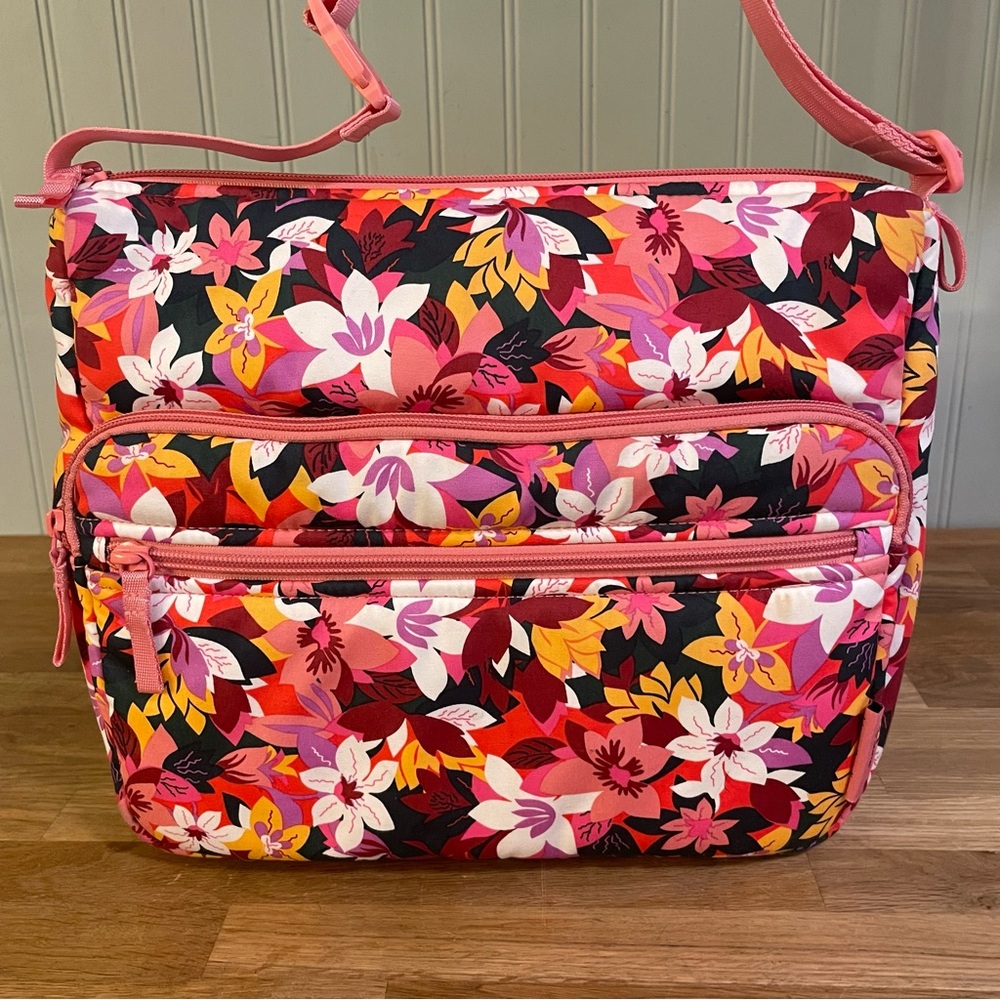 Vera Bradley Utility Crossbody Bag “Rosa Floral” - Picture 2 of 11